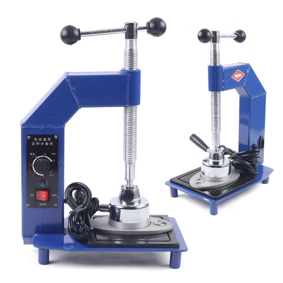 110V Tire Repair Vulcanizing Machine, Constant Temperature 140-165C Auto Tyre Patch Tool with 4000 lbs Pressure  C-Frame Heater for Tread/Sidewall Repairs, Portable Tire Vulcanizer, 14.2 lbs