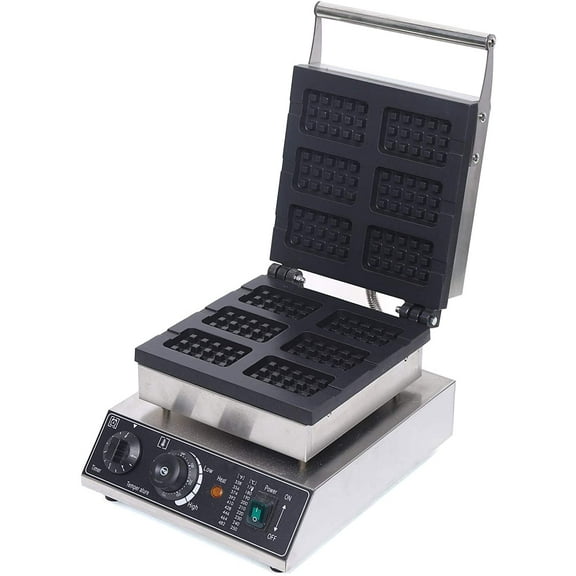 110V Waffle Maker,6 Molds Mini Waffle Iron Machine,Electric Non-Stick Waffle Baker,0~5 Min & 50-300°C Donut Dessert Maker for Kids (Waffle Maker)