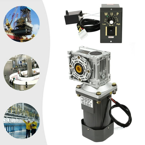 110V Worm Geared Motor with Speed Controller Powerful Electric Motor 180W