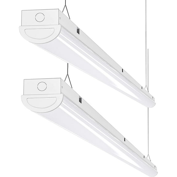 110W LED Shop Light 8FT Linear Strip Lights Linkable | 12000 Lumens | 5000K | 8 Foot Garage Lights | Surface Mount and Hanging Ceiling Lighting Fixture | 2 Pack