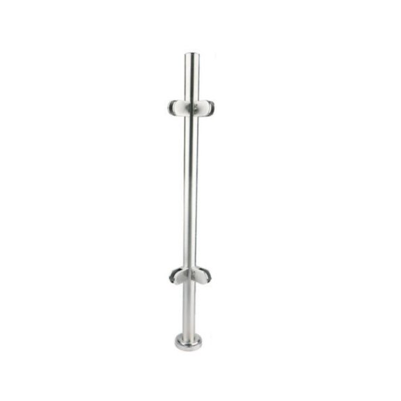 110cm Stainless Steel Balustrade Post with Glass Clamps Fence Stair Railing Pole
