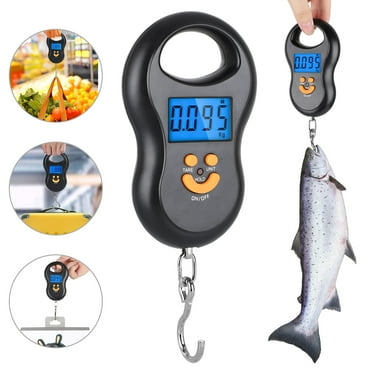 110lb/50kg Digital Fishing Scale, EEEkit Portable Luggage Weight Scale, Electronic Hanging Hook Scale with Backlit LCD Display