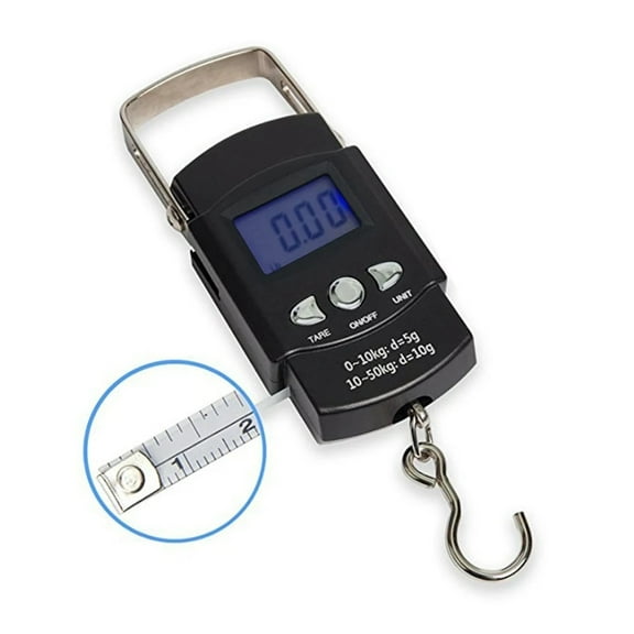 110lb/50kg Electronic Weighing Scale Digital Fishing Postal Hanging Hook Scale With Measuring Tape Lcd Scale ,Milligram Accuracy