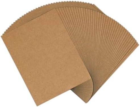 110lb Brown Cardstock Paper Thick Cardstock, Hasako 50 Sheets Kraft Cardstock 8.5 x 11 for Invitations, Menus, Poster, DIY Card(300 GSM)