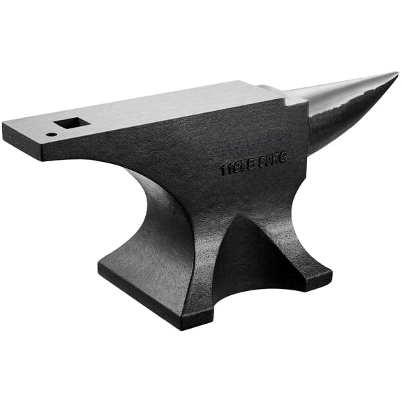 110lbs Blacksmith Anvil, Cast Steel Single Horn Anvil - Metal Shaping Tool for Forging, Metal Bending, Riveting, with Stable Base & Hardness