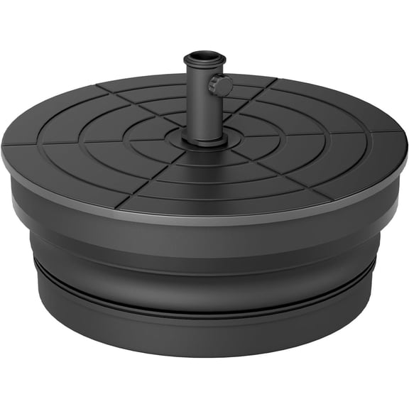 110lbs Outdoor Umbrella Base, Foldable Weighted Patio Umbrella Stand, HDPE Base Suitable with 1.26''-1.89'' Pole Sizes, Heavy Duty Water Sand Base for Patio, Garden, Poolside