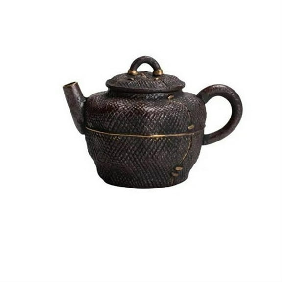 110ml Ancient Red Gold Coarse Pottery Pot Household Tea Making Kettle With Infuser Cafes Ornaments Japanese Old Rock Mud Teapot