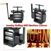 110mm Manual Rolling Mill Machine for Jewelry Making - Wire & Flat Sheet Metal Press with 41 Gear Ratio - Precision Steel Rollers and Forged Handle