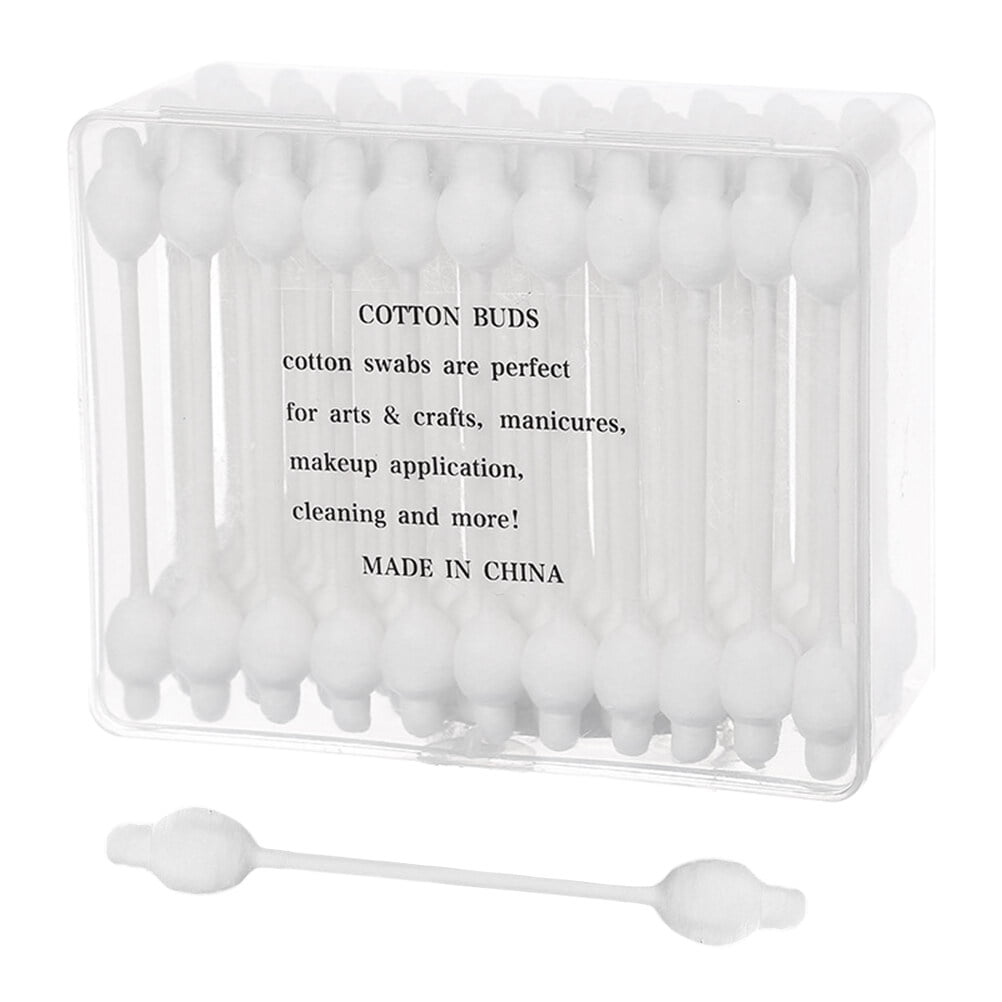 110pcs of 2 Box Disposable Swab Double-Headed Cotton Bud Portable Q-tips  Cleaning Sticks Multi-use Cotton Swab for Home Baby Travel (55pcs for One  Box) 