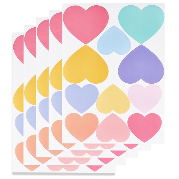 110pcs Heart Wall Stickers Confetti Wall Stickers Colorful Valentins Day PVC Wall Decals Waterproof Boho Removable Decoration Accessories