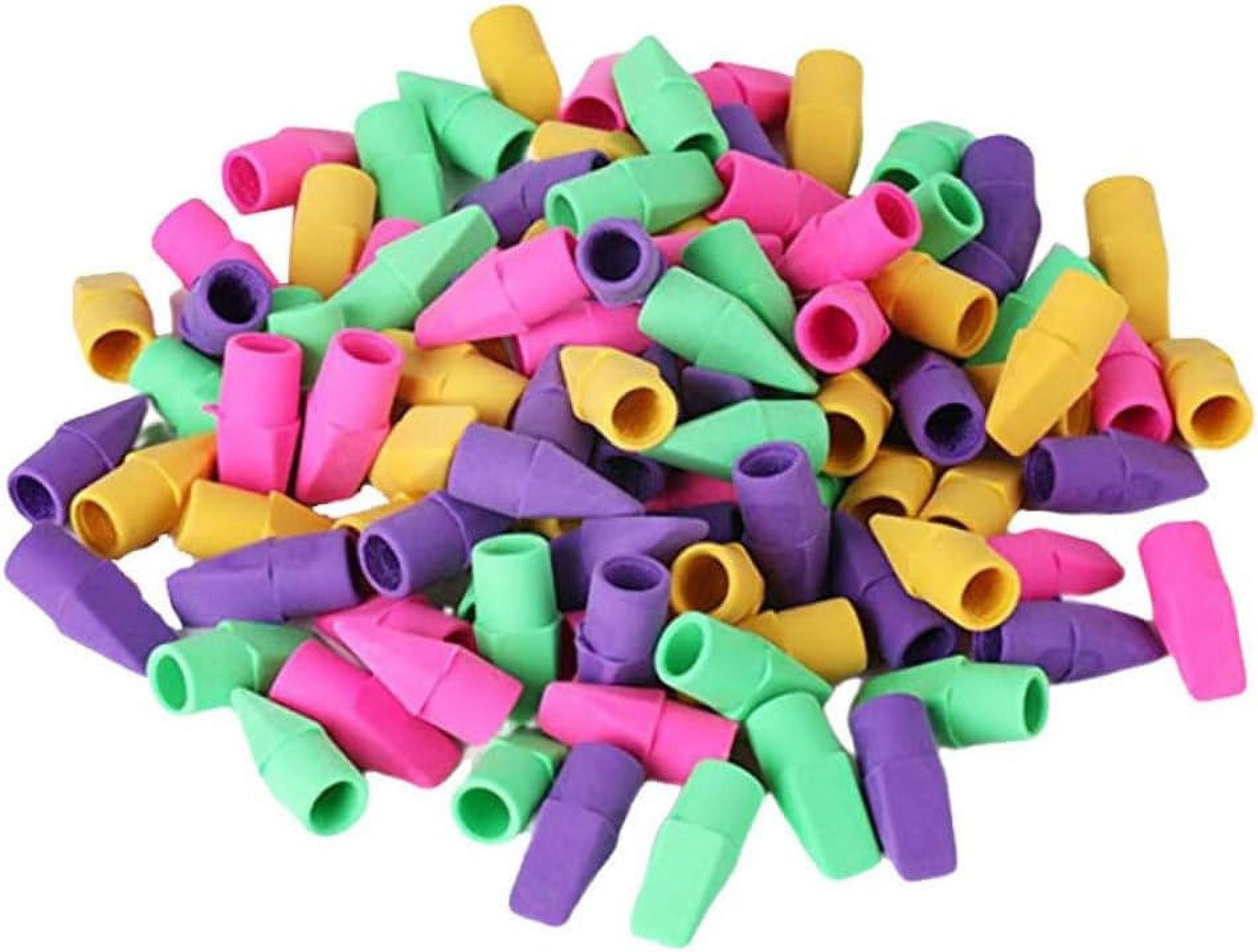 110pcs Pencil Cap Erasers Colored Pencil Pencils Bulk Pen Pencil Eraser Kids Students Erasrs