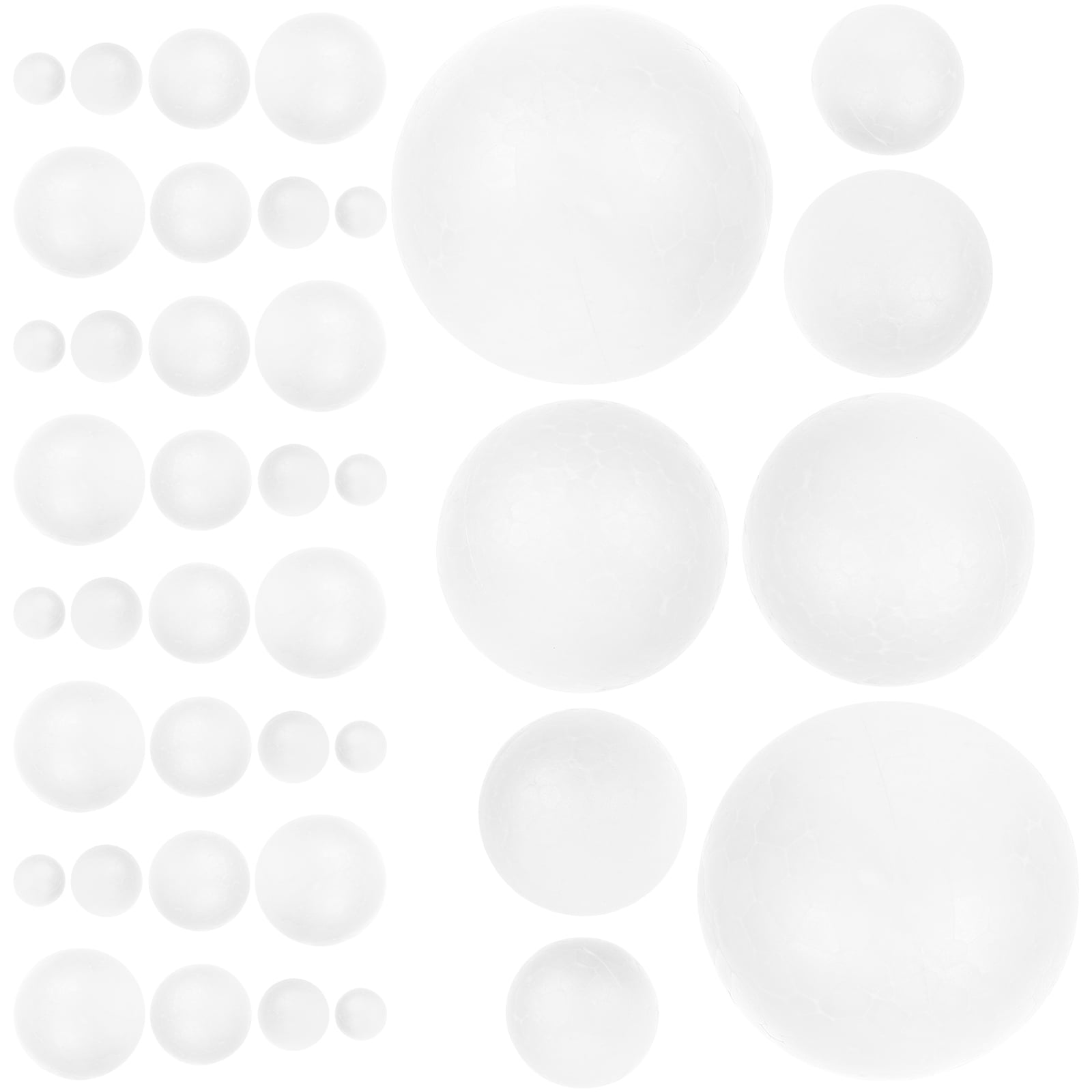 110pcs Polystyrene Craft Balls Foam Balls Assortment Size Foams Balls