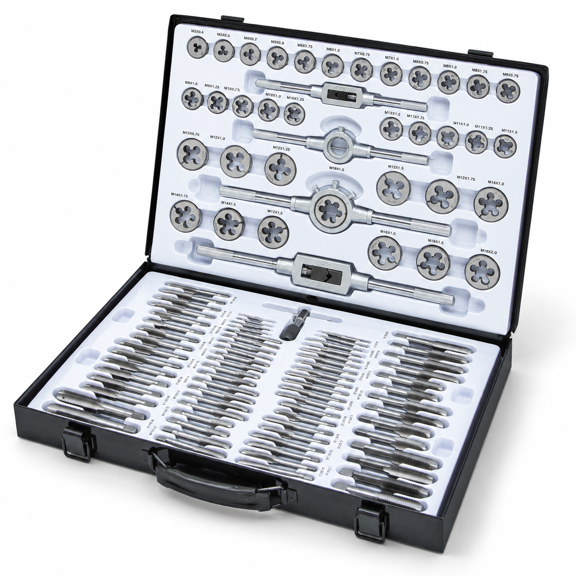 110tap And Set Metric Size M2-m18 Standard Threading Tool With Adjustable Handles Accessories Storcase For External Internal Thre