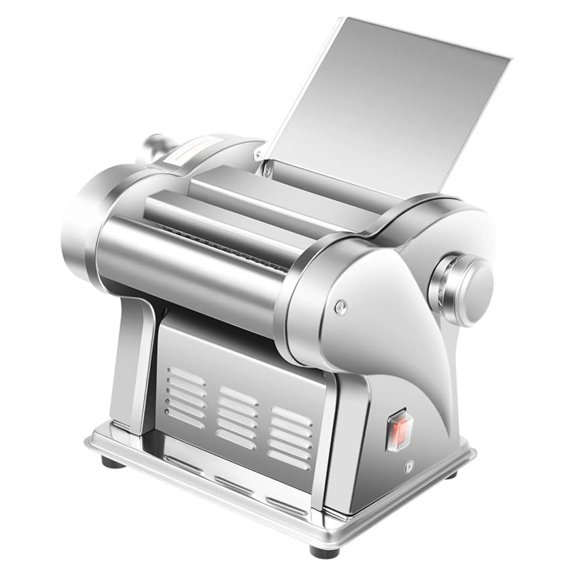 110v Dough Sheeter, Pasta Machine Automatic Noodles Dumpling Dough Skin Maker Electric Dough Stainless Steel Noodle Making Pasta Maker For Producing Spaghetti Fettuccini Lasagna