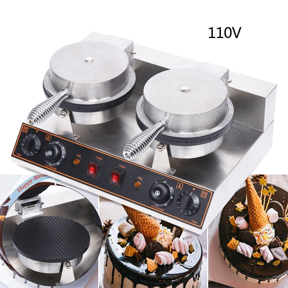 110v Electric Nonstick Waffle Maker Machine Commercial Ice Cream Cone  Maker 19.6*13.9*10.2in