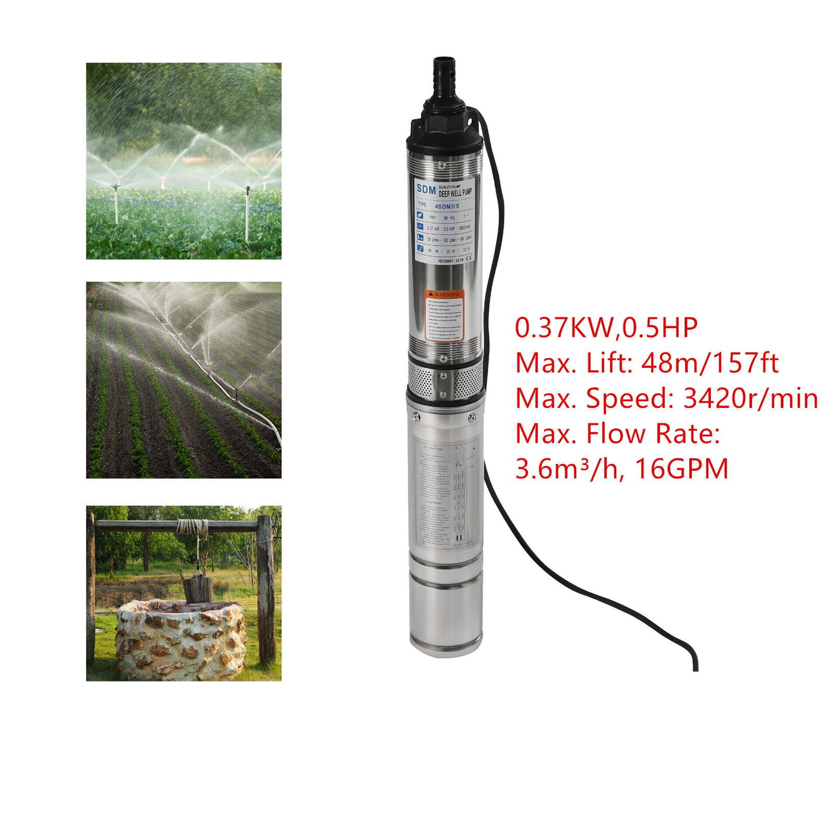 110v Submersible Deep WellWater Transfer Pumps, Stainless Steel