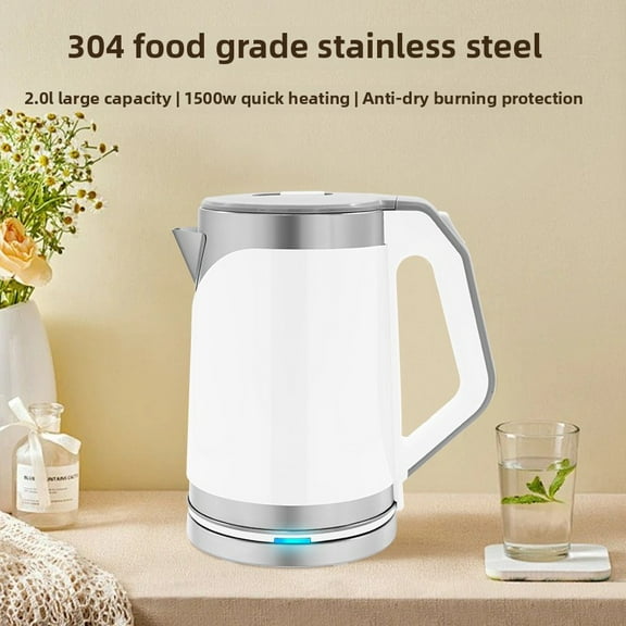 110v electric kettle, 304 stainless steel, 2.0L large capacity, fast heating, double-layer anti-scalding, automatic power-off