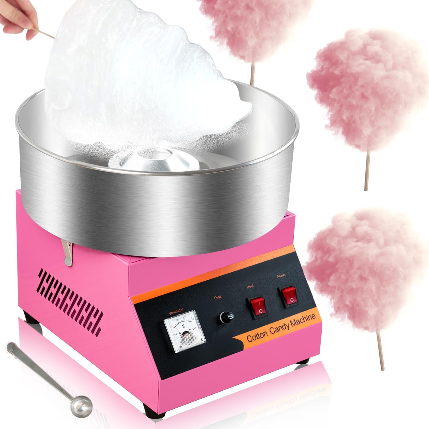 Powder Machine Candy 110v1000w electric commercial pink cotton candy machine, 15 inch ...