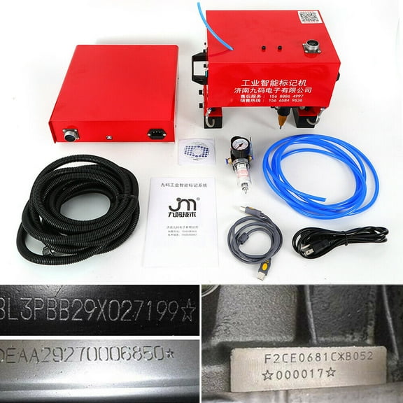 110x70mm Pneumatic Marking Machine Metal Marking Engraving Machine Adjustable Speed for VIN/Code/Chassis Number Pneumatic Dot Peen Marking Machine