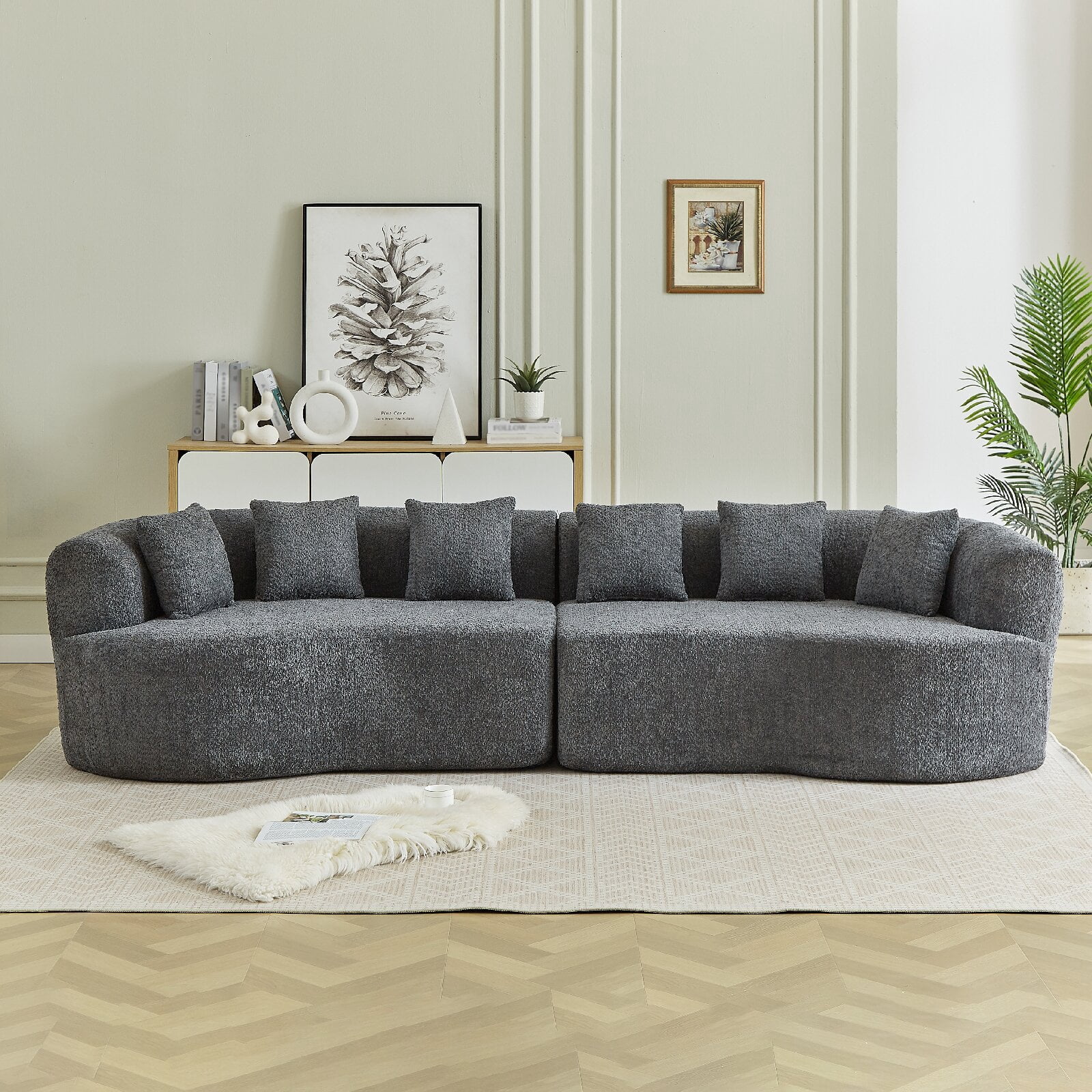 111.5-inch Oversized Modern Bone-Free Cloud Sofa ,Sectional Couch Sofa ...