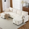 111.8" Modular Sectional Sofa with Charging Station, UShaped Cloud
