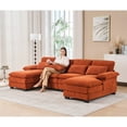 thumbnail image 1 of 111.8'' Soft Casual Sofa U-Shape Sectional Sofa Upholstered Sofa, Comfy Cloud Couch,Soft jacquard-velvet living room sofa.White, 1 of 8