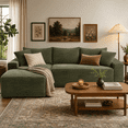 thumbnail image 1 of UHOMEPRO Full-Size 4-Seater Modular Sectional Sofa with Chaise, Deep Seat L-Shaped Cloud Couch for Living Room, No Assembly Family Cloud Sofa, Plush Corduroy Fabric,, 1 of 5
