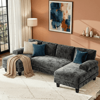 111 Inch U Shaped Sectional Sofa with Double Chaise, Large Lounge Design Modular Couch for Living Rooms and Apartments, Grey