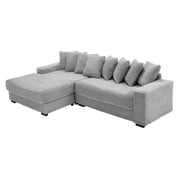111" L Shape Sofa Corduroy Couch Comfy Sectional Cloud Couch for Living Room Minimalist Modular Couches Sleeper Upholstered 3 Seat with Right -Side Chaise