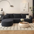 thumbnail image 1 of 111" L Shaped Modern Modular Sectional Curved Sofa, Minimalist Style Comfy Cloud Couch for Living Room Apartment, No Assembly Required Boneless Couches (Black,Left Facing Chaise), 1 of 8
