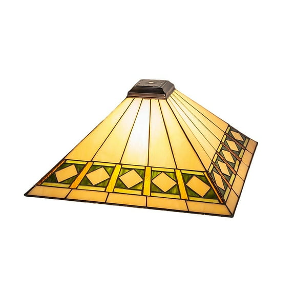 11106 Meyda 17"Sq Diamond Band Mission Shade