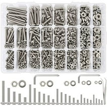 1110Pcs Nuts and Bolts Assortment Kit, Phillips Pan Head Machine Screw Bolts with Washers and Nuts Kit, #2-56#4-40#6-32#8-32#10-24