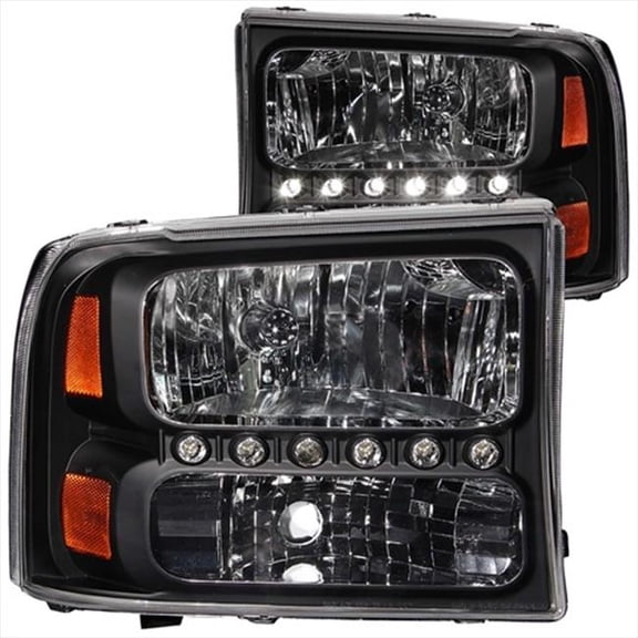 111106 Ford Excursion Superduty Crystal Headlights Black