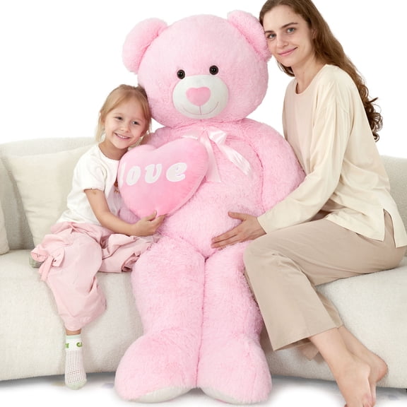 Muiteiur Giant Teddy Bear 51'' Stuffed Animals with Red "Love" Heart