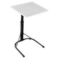 thumbnail image 1 of Moclever Folding Tray Table End Table, Portable Laptop Desk for Sofa Bed with 3 Adjustable Heights 3 Angles 55lbs Load for Home Office, White, 1 of 12