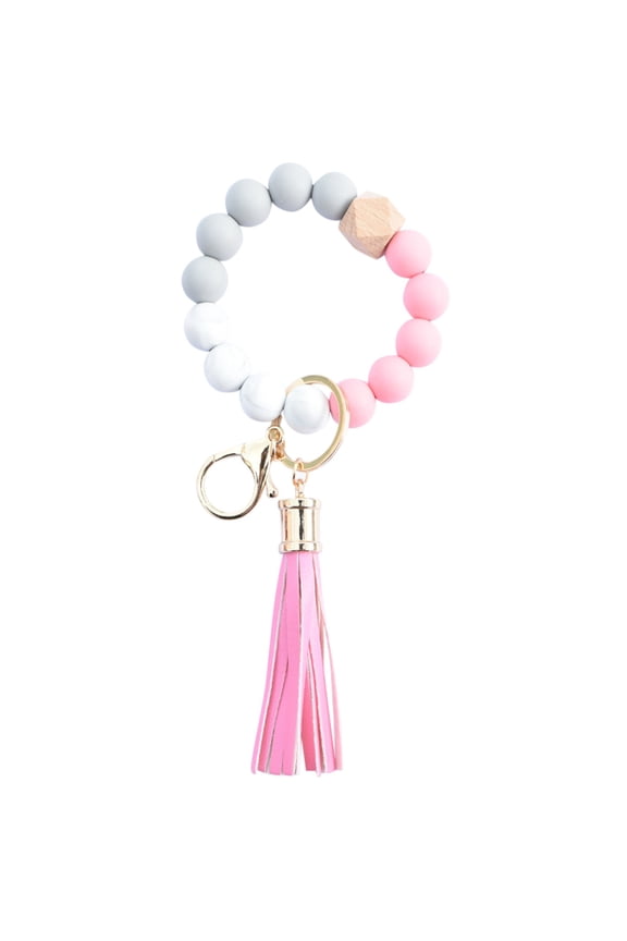 Creative Keychain Bracelet Wristlet Key Ring Beaded Bangle Key Chains For Women