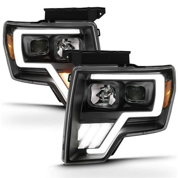 111469G4 Black Switchback LED U-Bar Projector Headlights for 2009-2013 Ford F-150