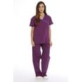 thumbnail image 1 of 11149W Just Love Women's Scrub Sets / Medical Scrubs / Nursing Scrubs - L (Large, Eggplant With Royal Blue Trim), 1 of 3