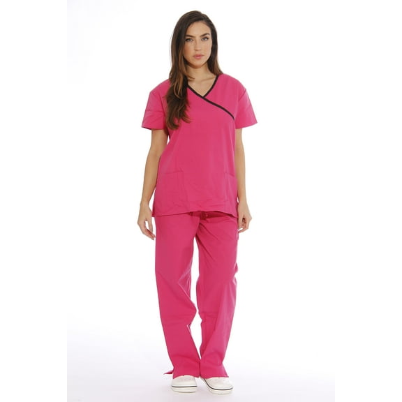11149W Just Love Women's Scrub Sets / Medical Scrubs / Nursing Scrubs - L (Small, Primrose With Black Trim)