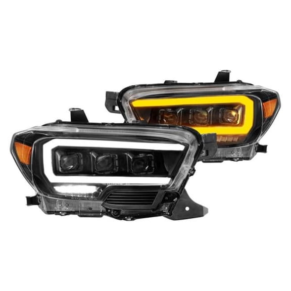 111563 Black Sequential U-Bar Projector LED Headlights