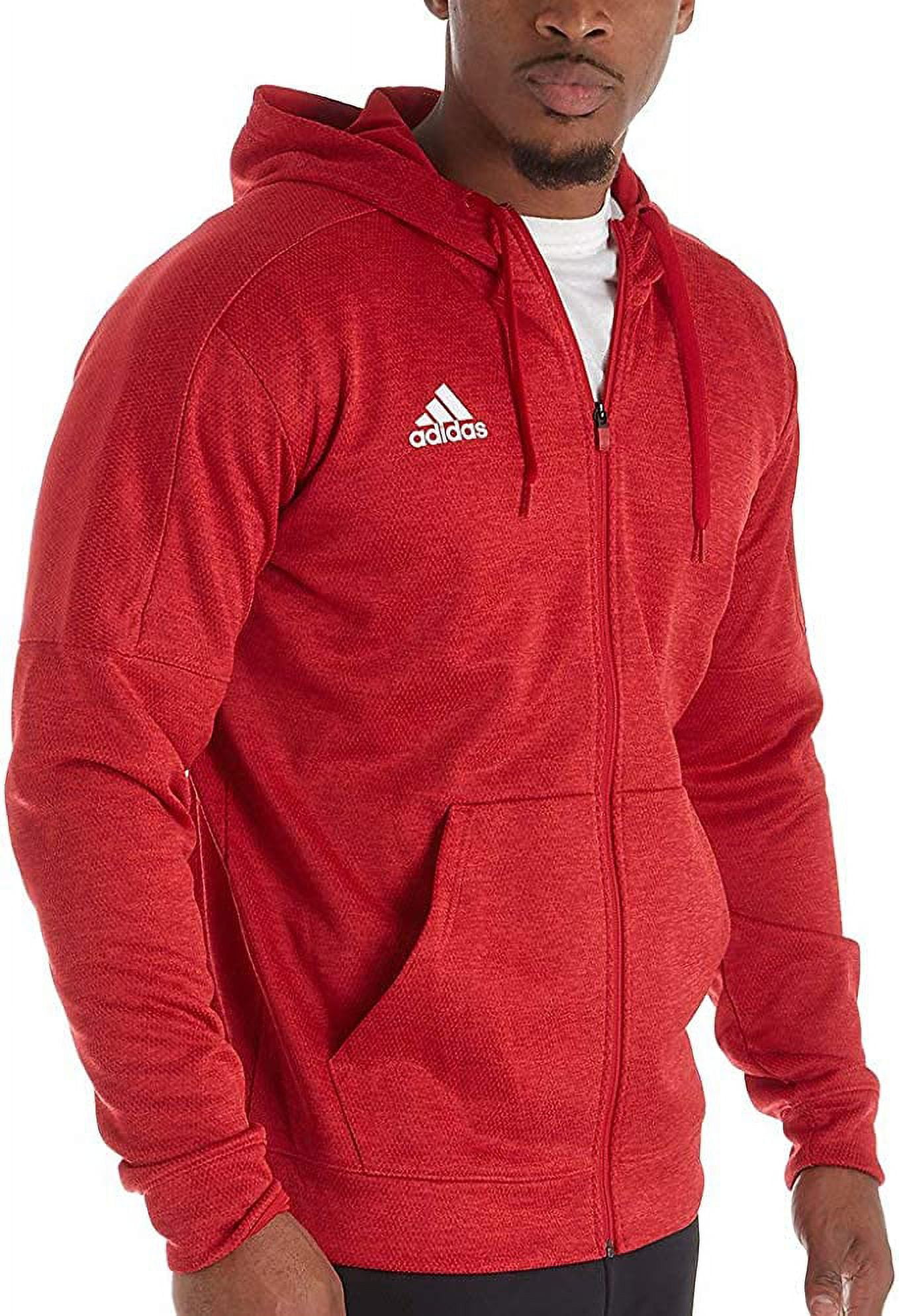 111D Adidas Men's Athletics Team Issue Pullover Power Red Melange 2XL