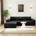 thumbnail image 1 of 112.99" Boneless Cloud Couch, Black Modern Sectional Couches for Living Room, Deep Seat Upholstered Sofa with Right Facing Chaise, No Assembly Required, 1 of 10