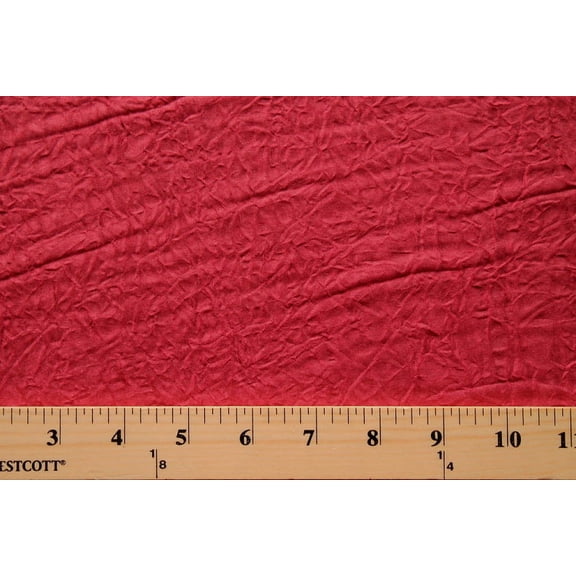 112" Extrawide Krinkle Semi-Sheer Polyester Cranberry Solid Fabric by the Yard (8490Z-11H)
