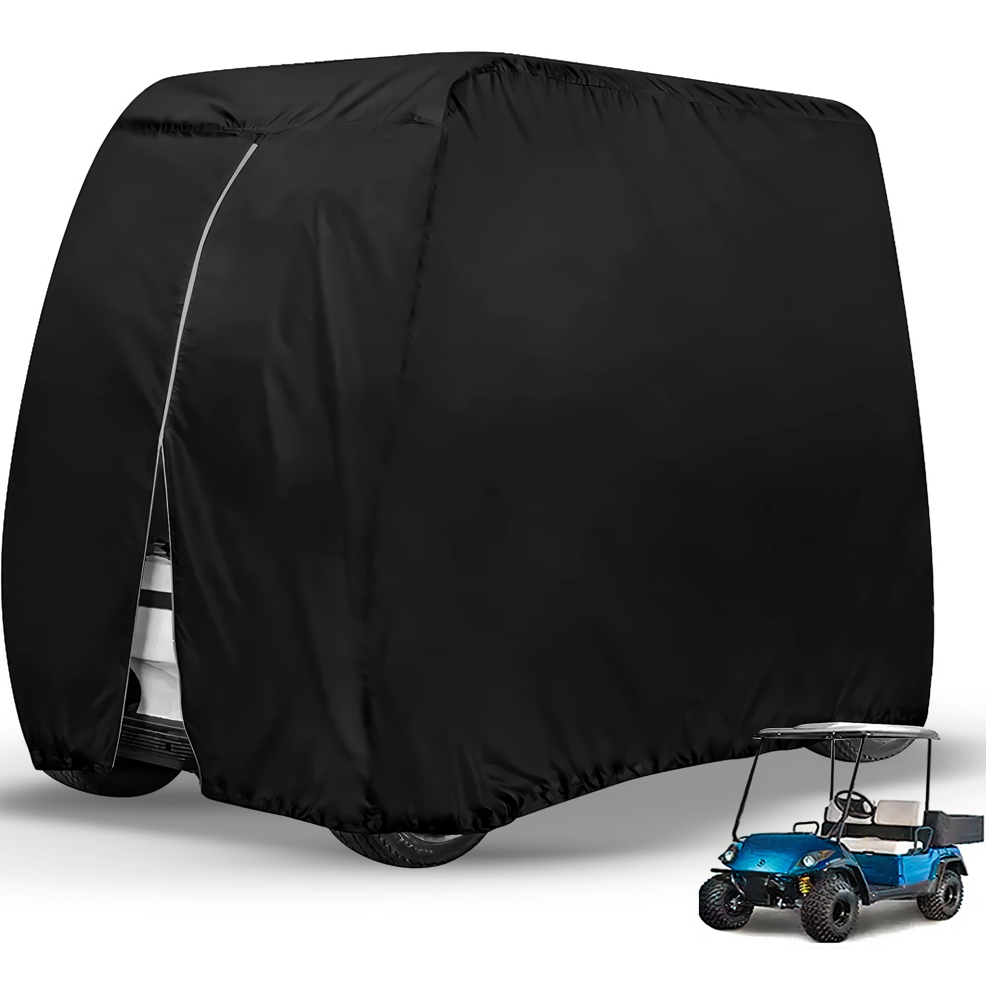 112 Inch Golf Cart Cover 4 Passenger Heavy Duty, 420D Waterproof Golf