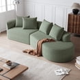 thumbnail image 1 of 112'' Oversized Modular Sectional Sofa, Modern Curved Cloud Couch with Deep Seat, Chenille Upholstered Couch with 4 Pillows for Living Room, No Assembly Required, Green, 1 of 7