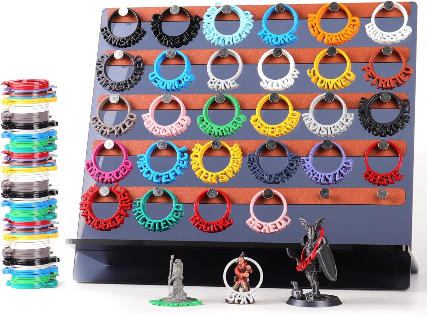 112 PCS Metal DND Condition Rings with Holder, DND Miniatures Status ...