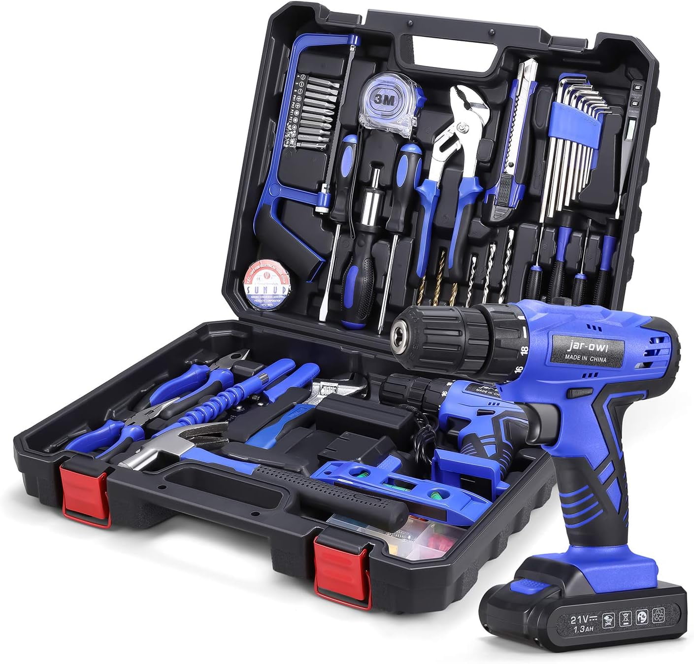 112 Piece Power Tool Combo Kits with 21V Cordless Drill, Professional