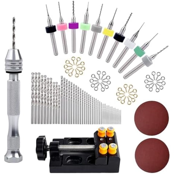 112 Pieces Precision Pin Vise Hand Drill Set Metal Manual Craft Drill Clamping with Twist Bits for Jewelry, Wood, Manual Work DIY, Model Making TS/SDZKQ-01$$Tools & Hardware Other