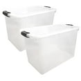 112Quart Clear Plastic Stackable Storage Bin with Lid Container Box