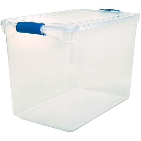 112-Quart Stackable Storage Bin: Clear, Latching Handles, Home Garage (2 Pack)